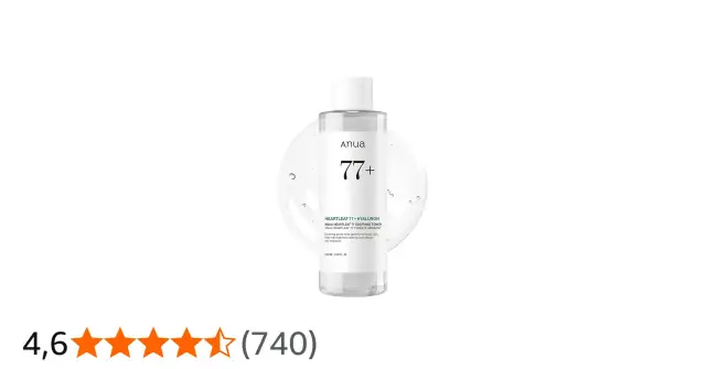 Anua 77+ Heartleaf Soothing Toner, nawilżający tonik z wodą z liści serca, idealny do codziennego stosowania.